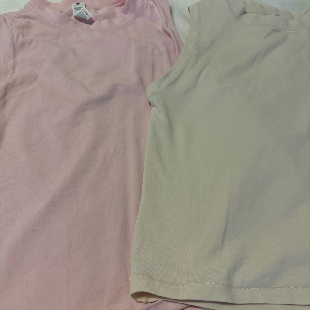 Yogalicious Women's Muscle Tees - Pink and Cream